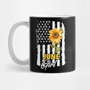 Flag Sunflower June Girl Mug